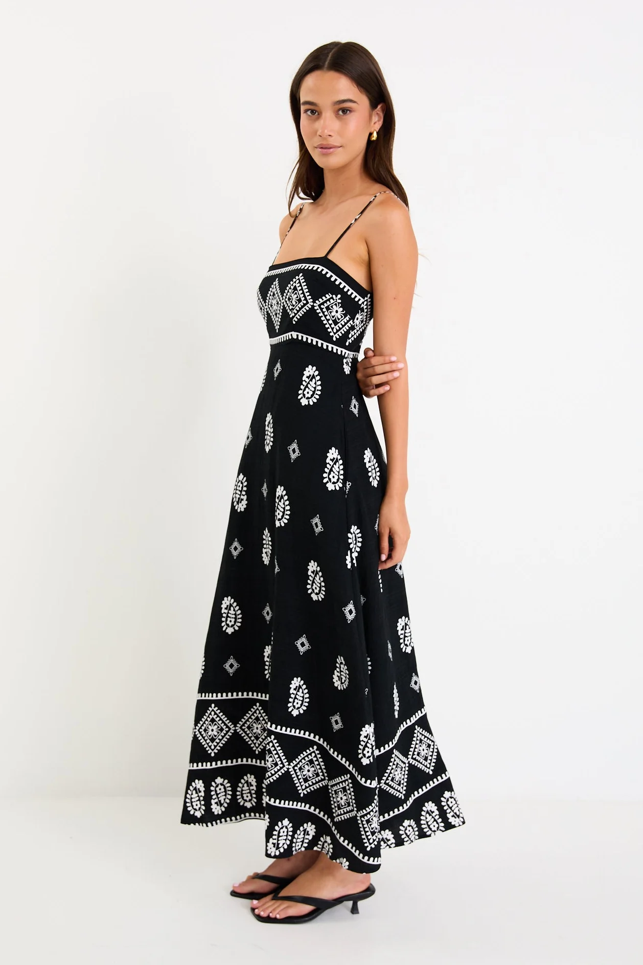 Sundeck Black Border Print Strappy Maxi Dress - Image 5