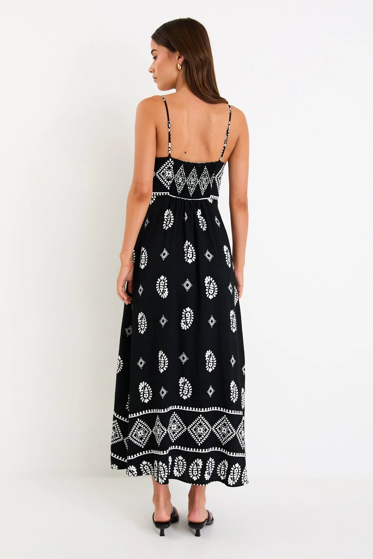 Sundeck Black Border Print Strappy Maxi Dress - Image 6