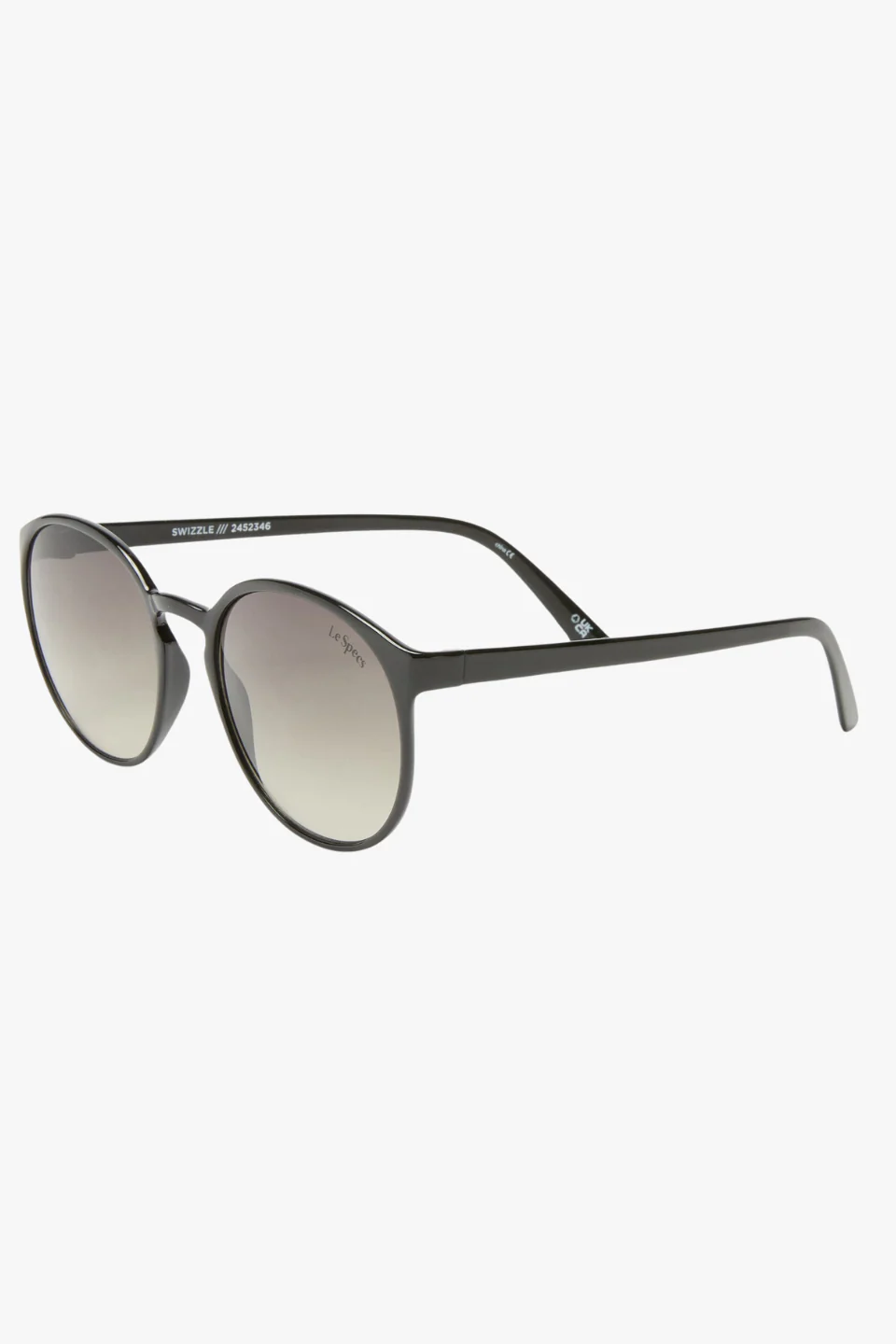 Swizzle Thin Round Matte Black Smoke Gradient Lens Sunglasses - Image 3