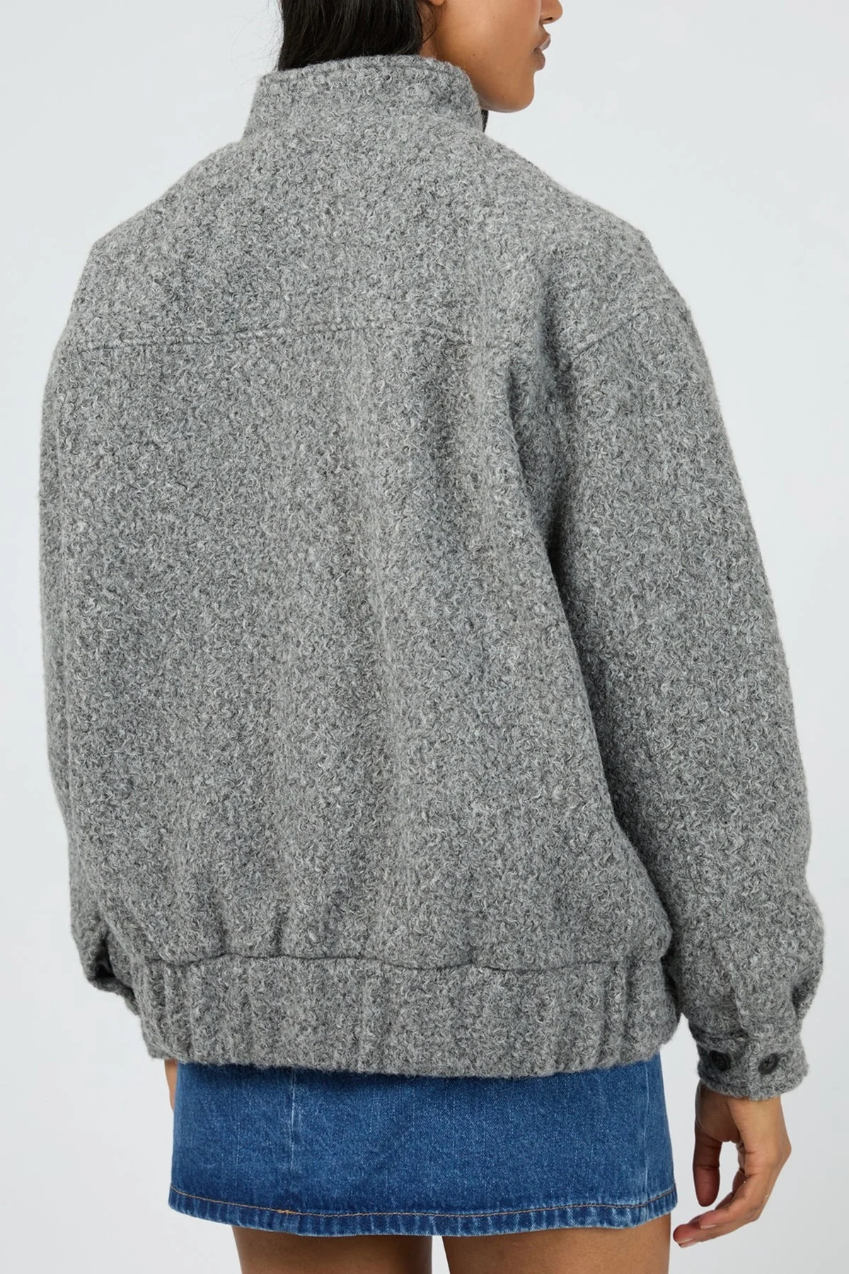 Tahlea Grey Marle Bomber Jacket - Image 6
