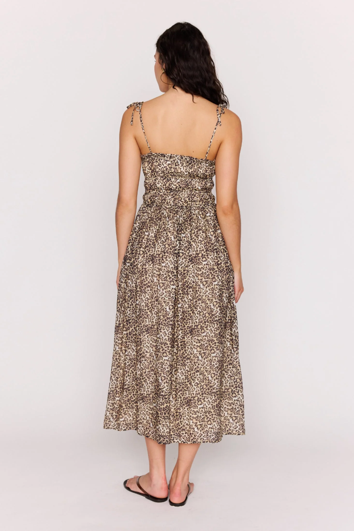Tahlia Leopard Strappy Midi Dress - Image 4