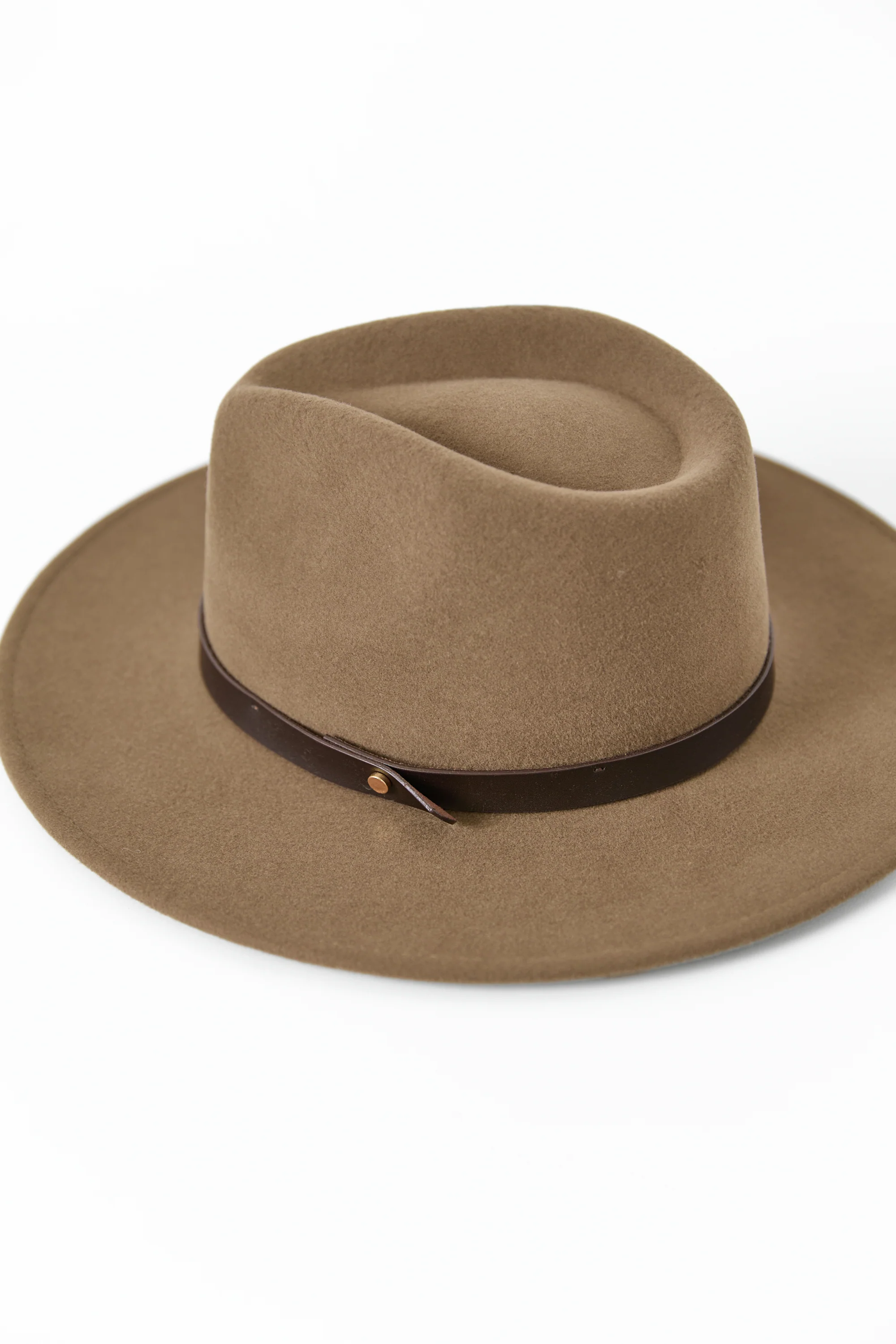 Tanner Dark Taupe Mid Brim Panama Wool Hat - Image 4