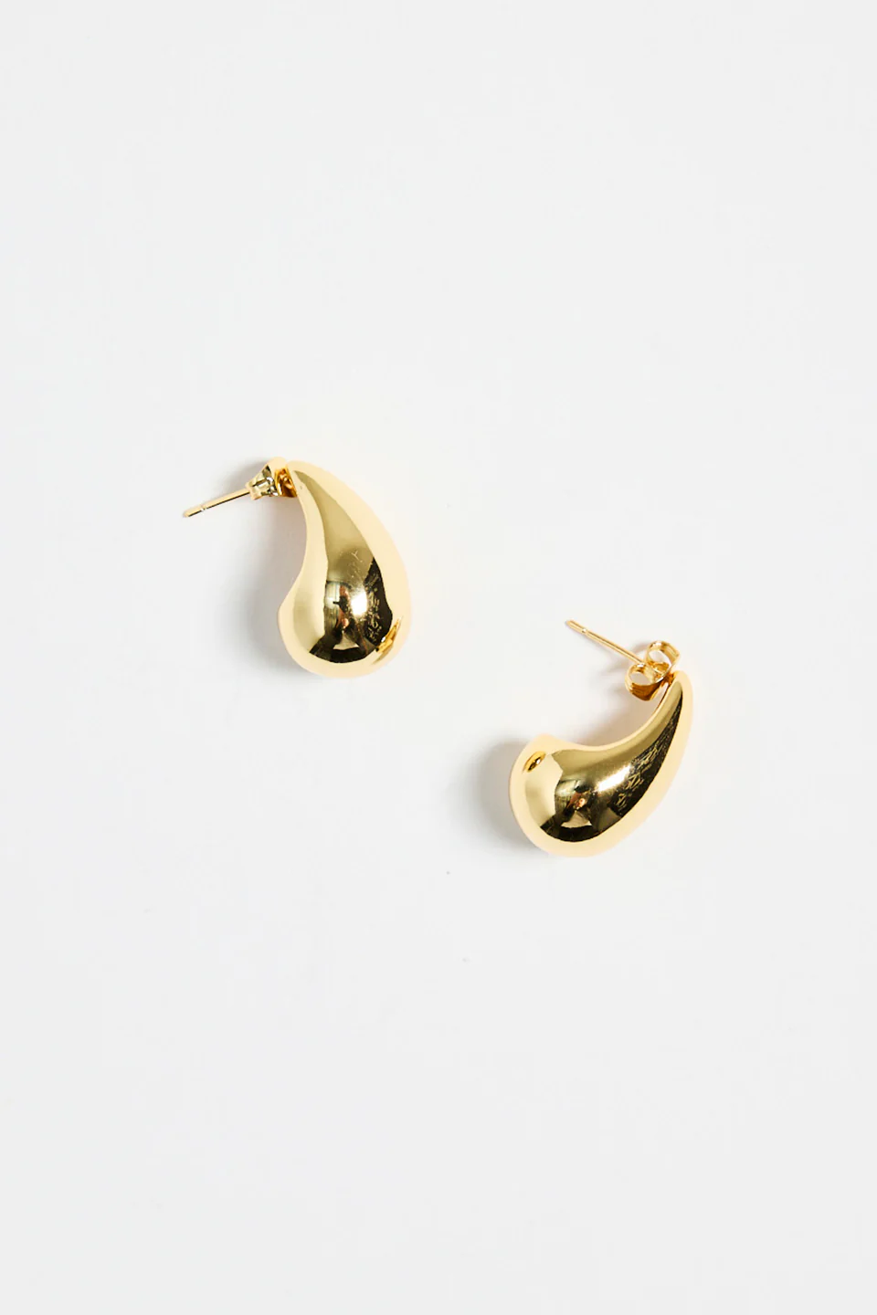 Tear Drop 14k Gold Plate Stud Earring - Image 6