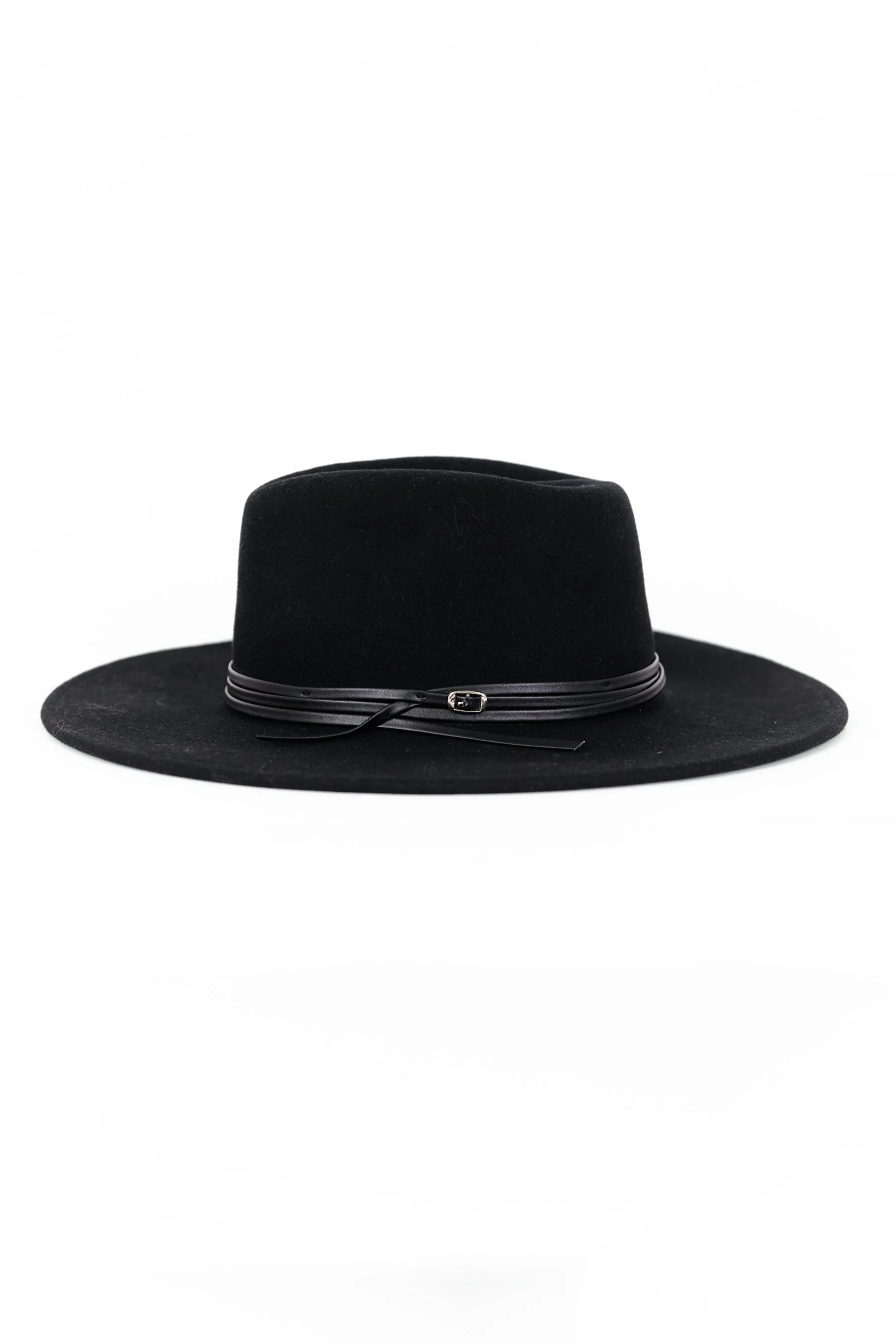 Tessa Black Stacked Trim Panama Wool Hat - Image 2