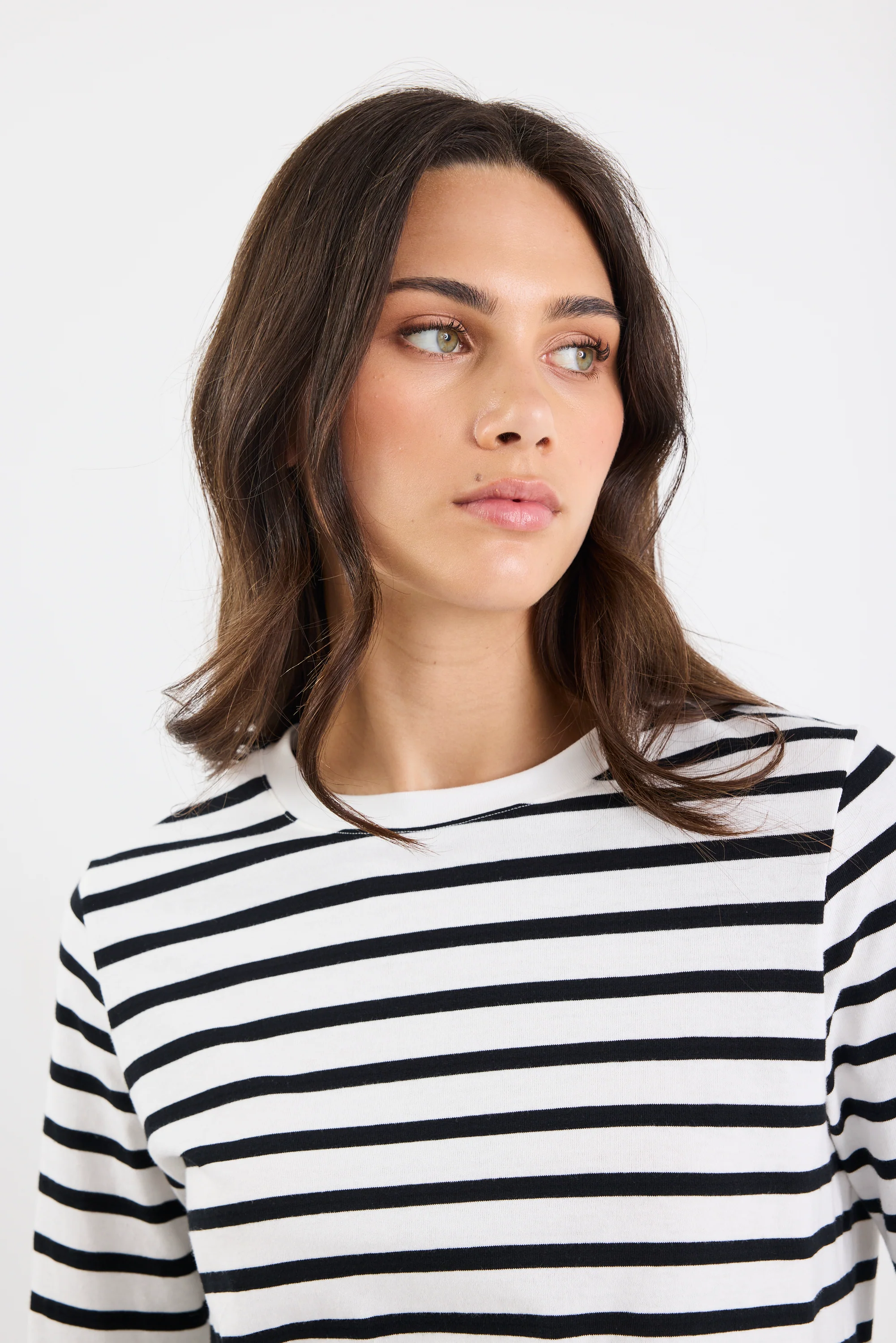 Tether Black White Stripe LS Boxy Tee - Image 4