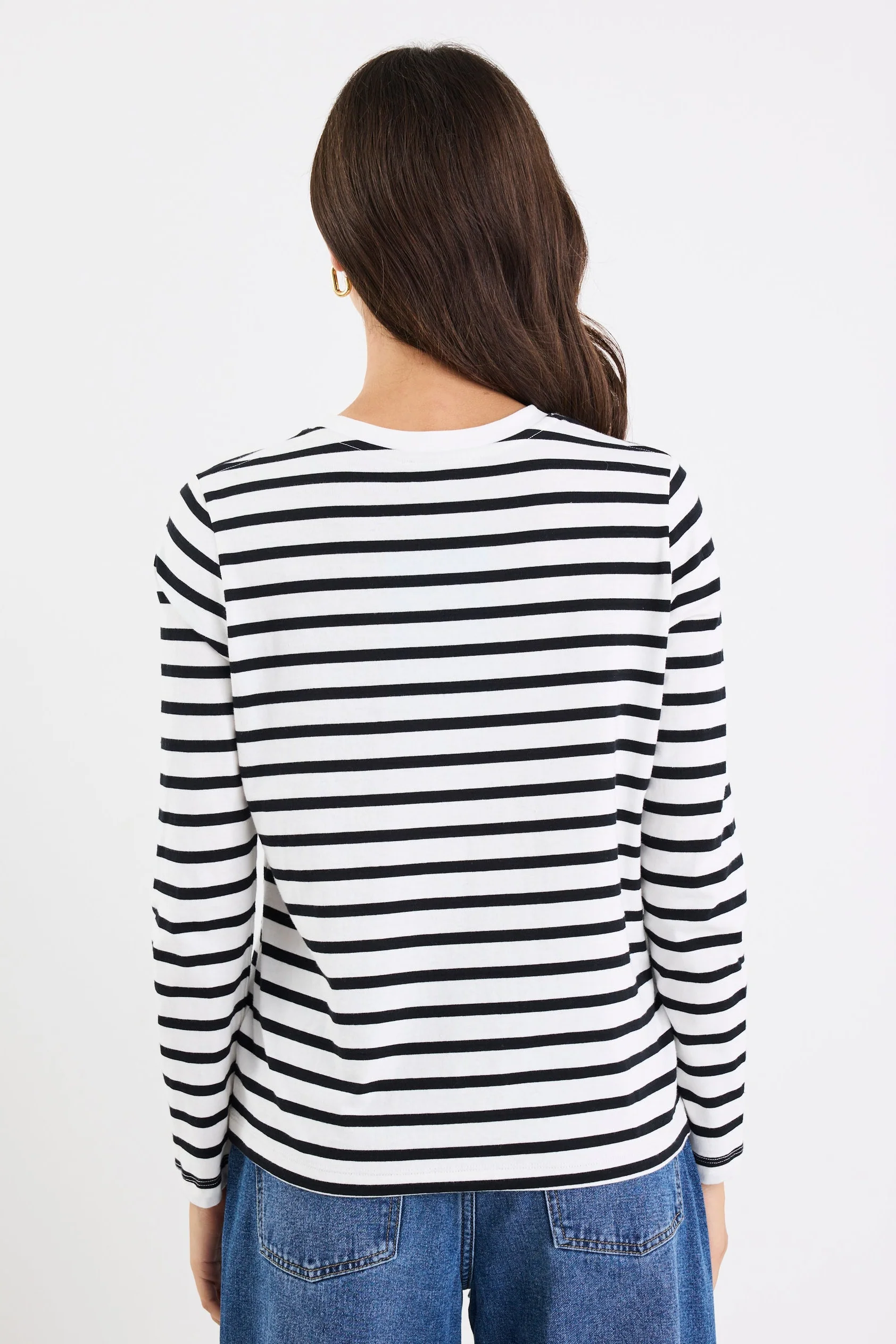 Tether Black White Stripe LS Boxy Tee - Image 5