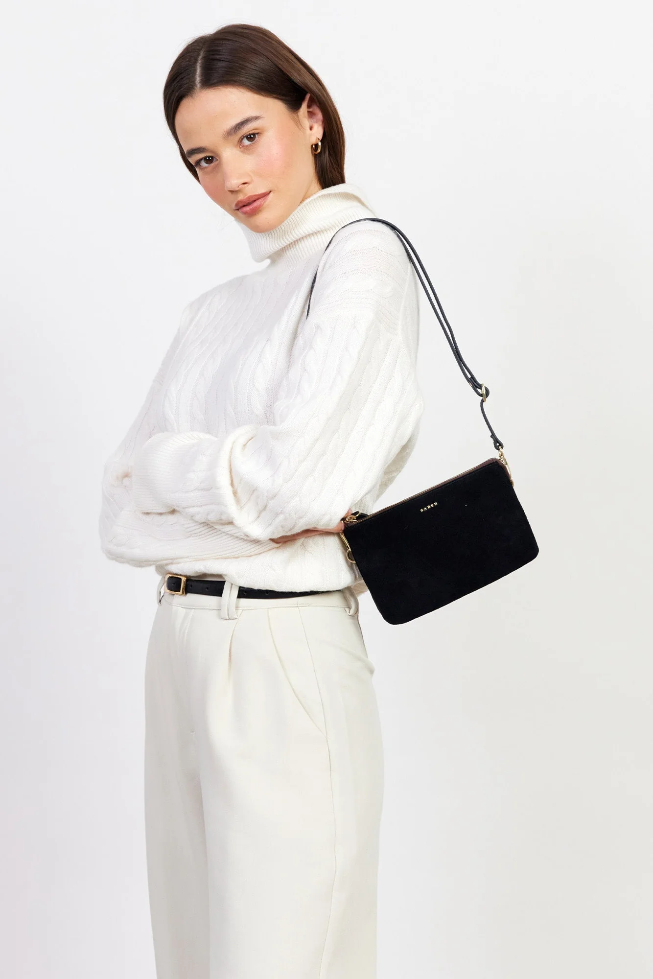 Tilly Black Suede Crossbody Bag - Image 3