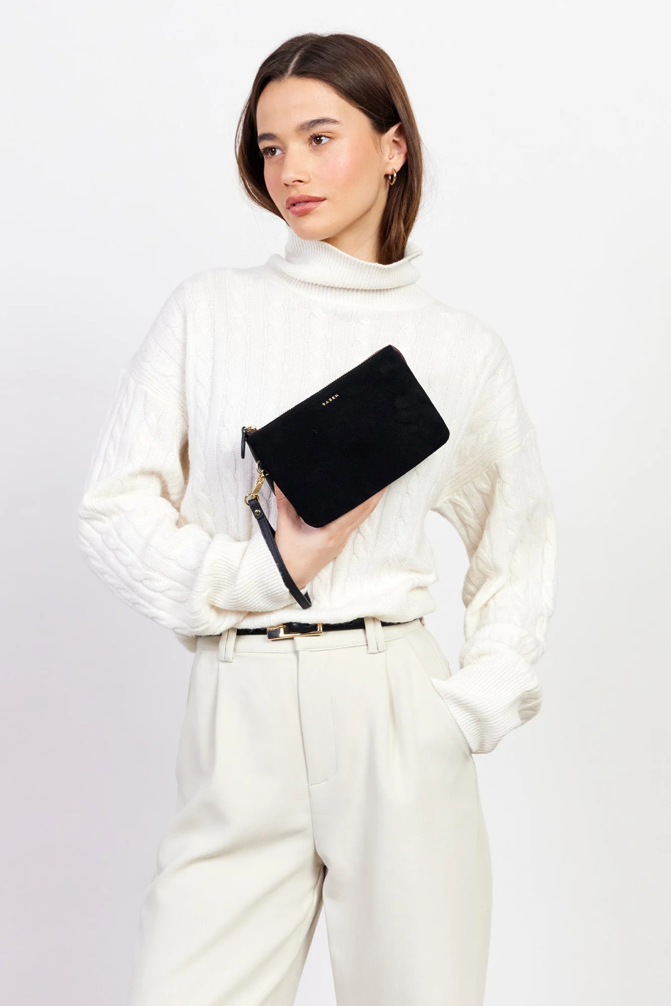 Tilly Black Suede Crossbody Bag - Image 4