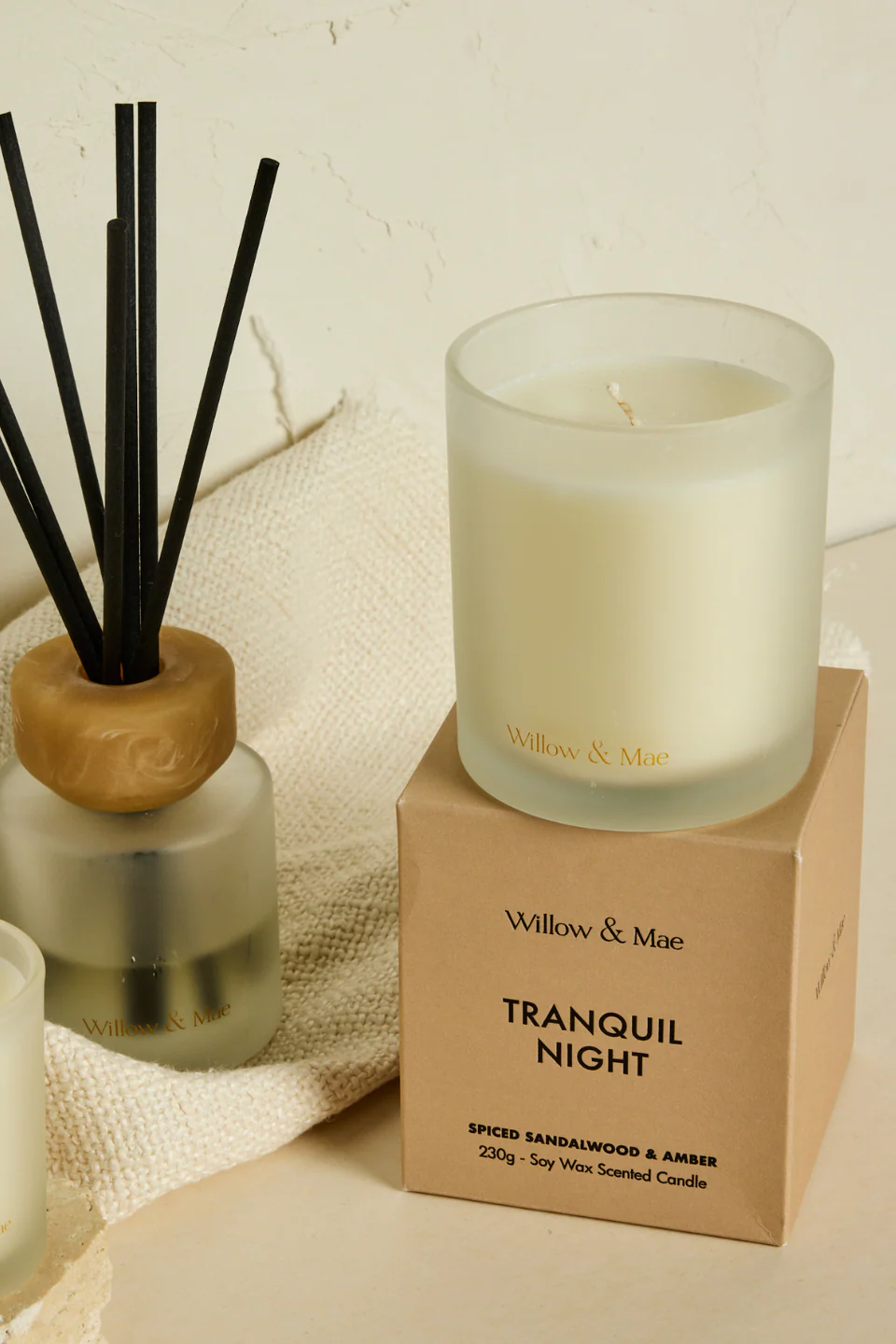 Tranquil Night Spiced Sandalwood + Amber 230g Soy Candle