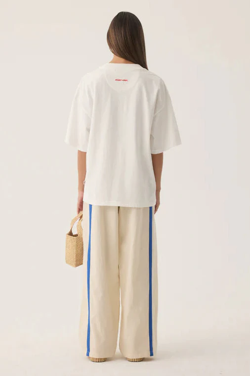 Tropiques Warm White Oversized Printed Tee - Image 4
