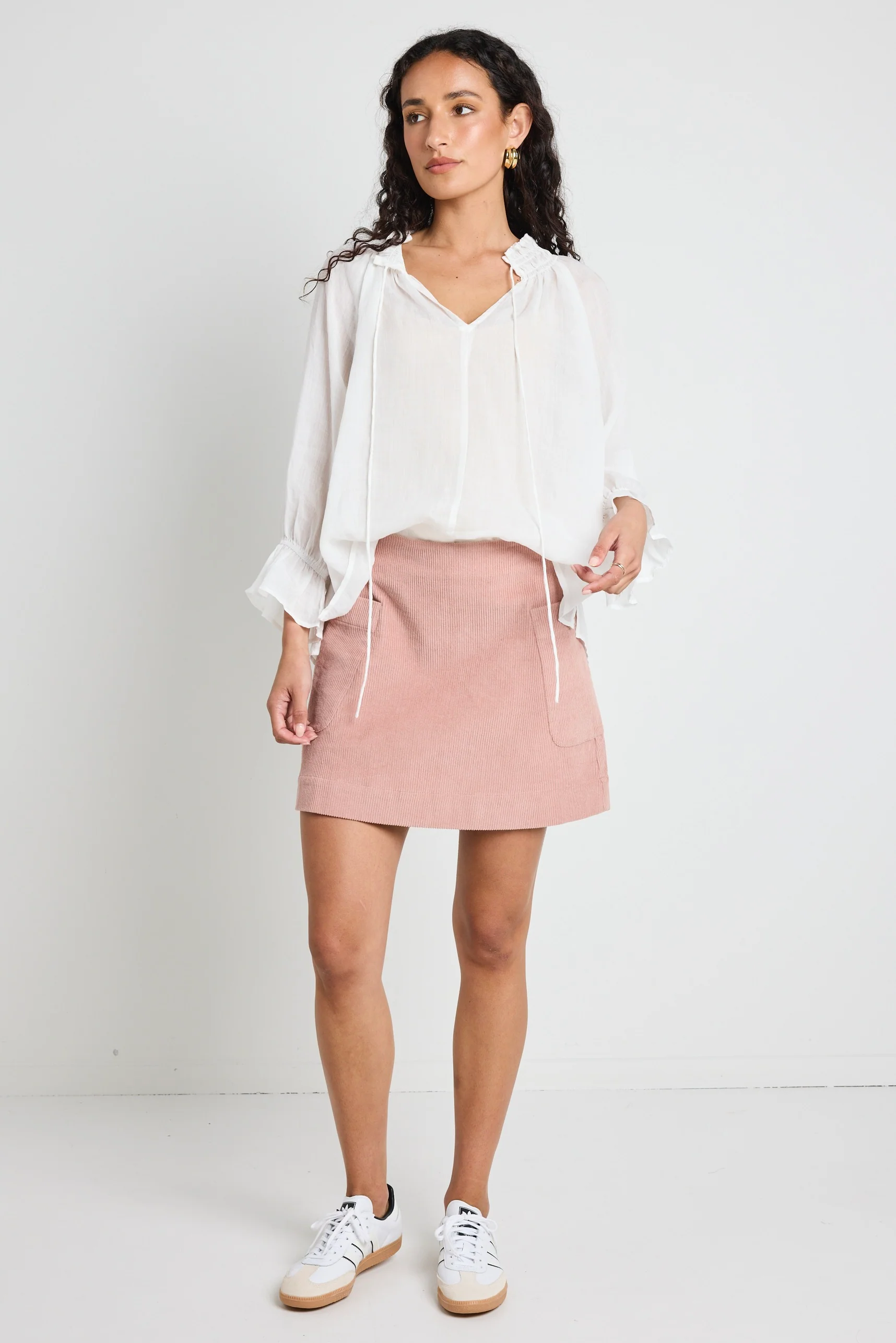 Valid Blush Cord Mini Skirt - Image 3