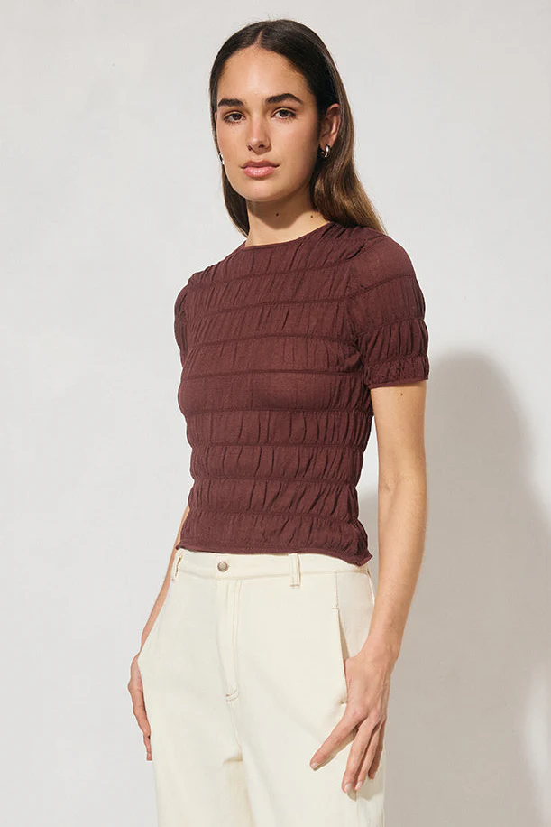 Vega Plum Shirred SS Tee - Image 2