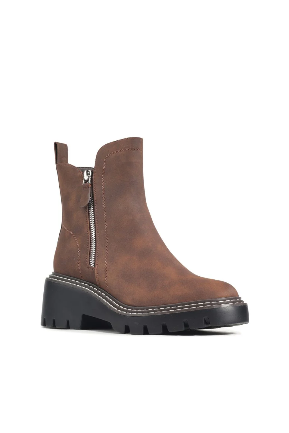 Vianne Dark Brown Chunky Boot - Image 3
