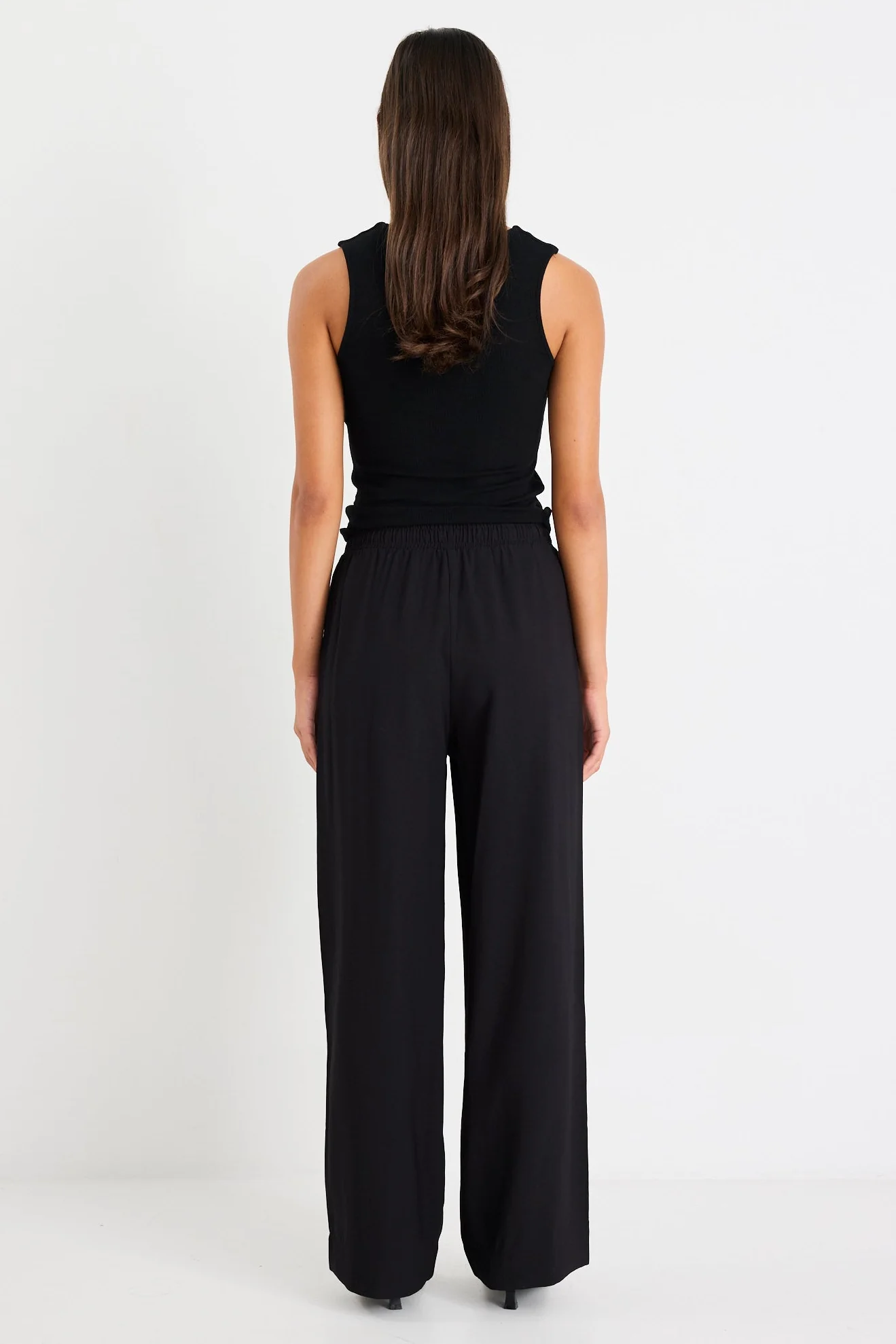 Vibe Black Jacquard Stripe Wide Leg Pants - Image 7