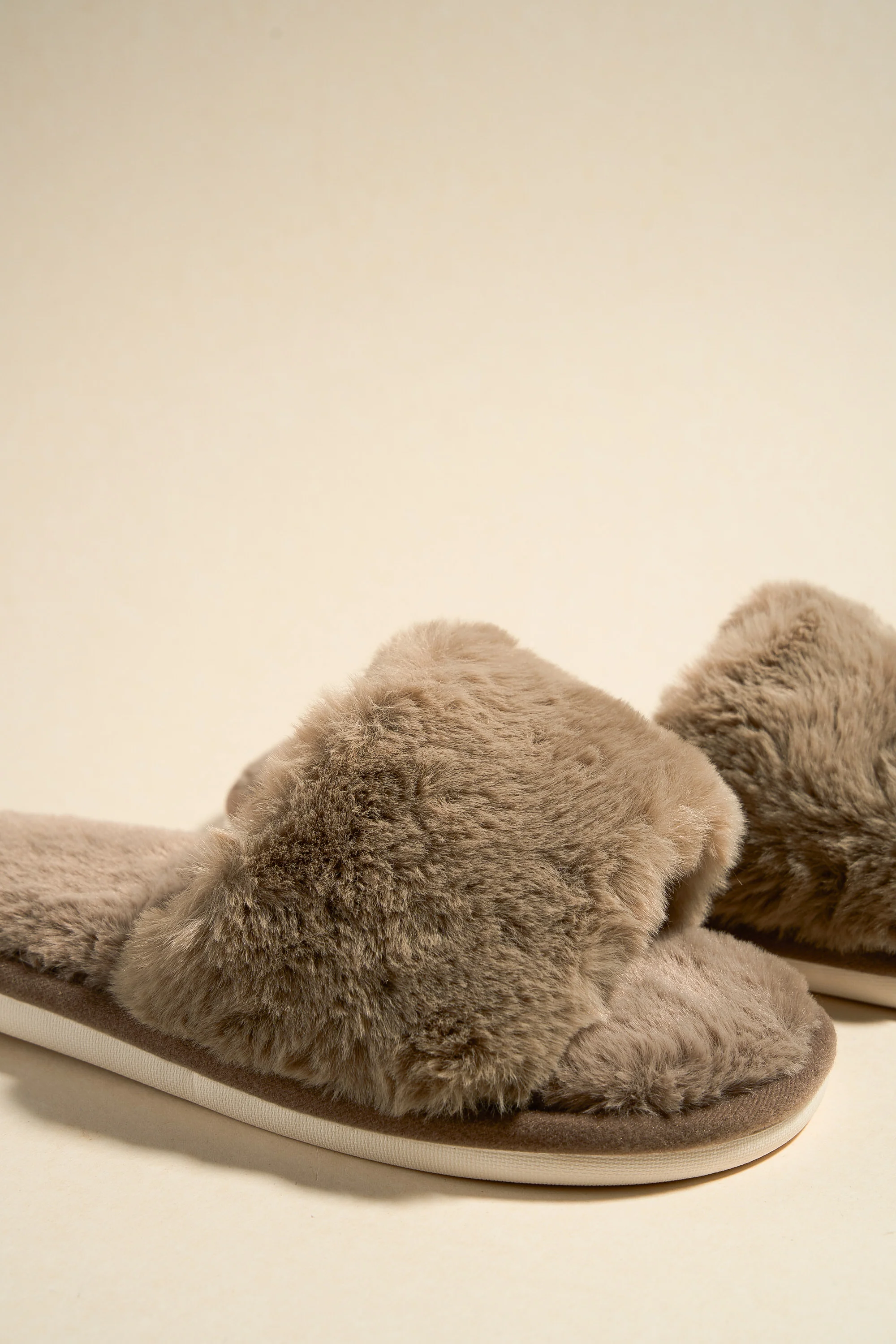 Warm Brown Fluffy Slippers - Image 2