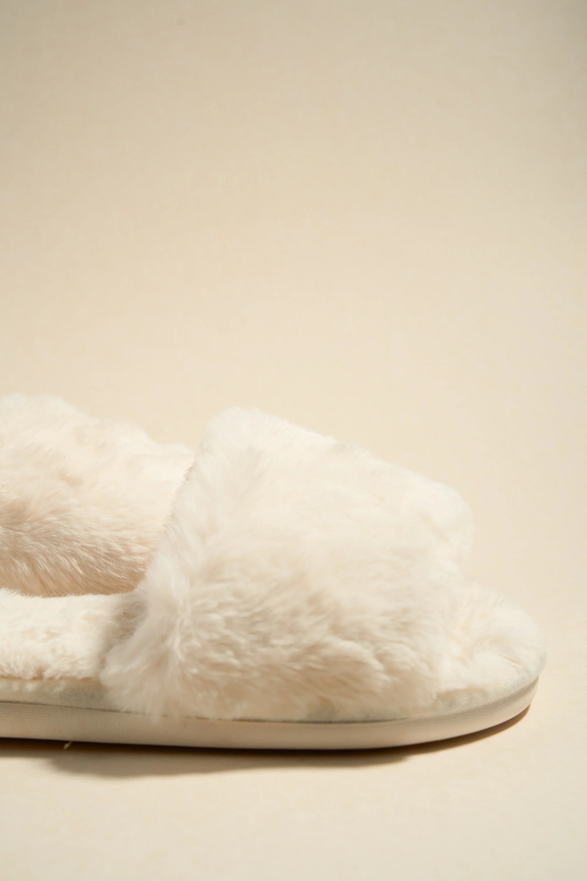Warm Cream Fluffy Slippers - Image 3