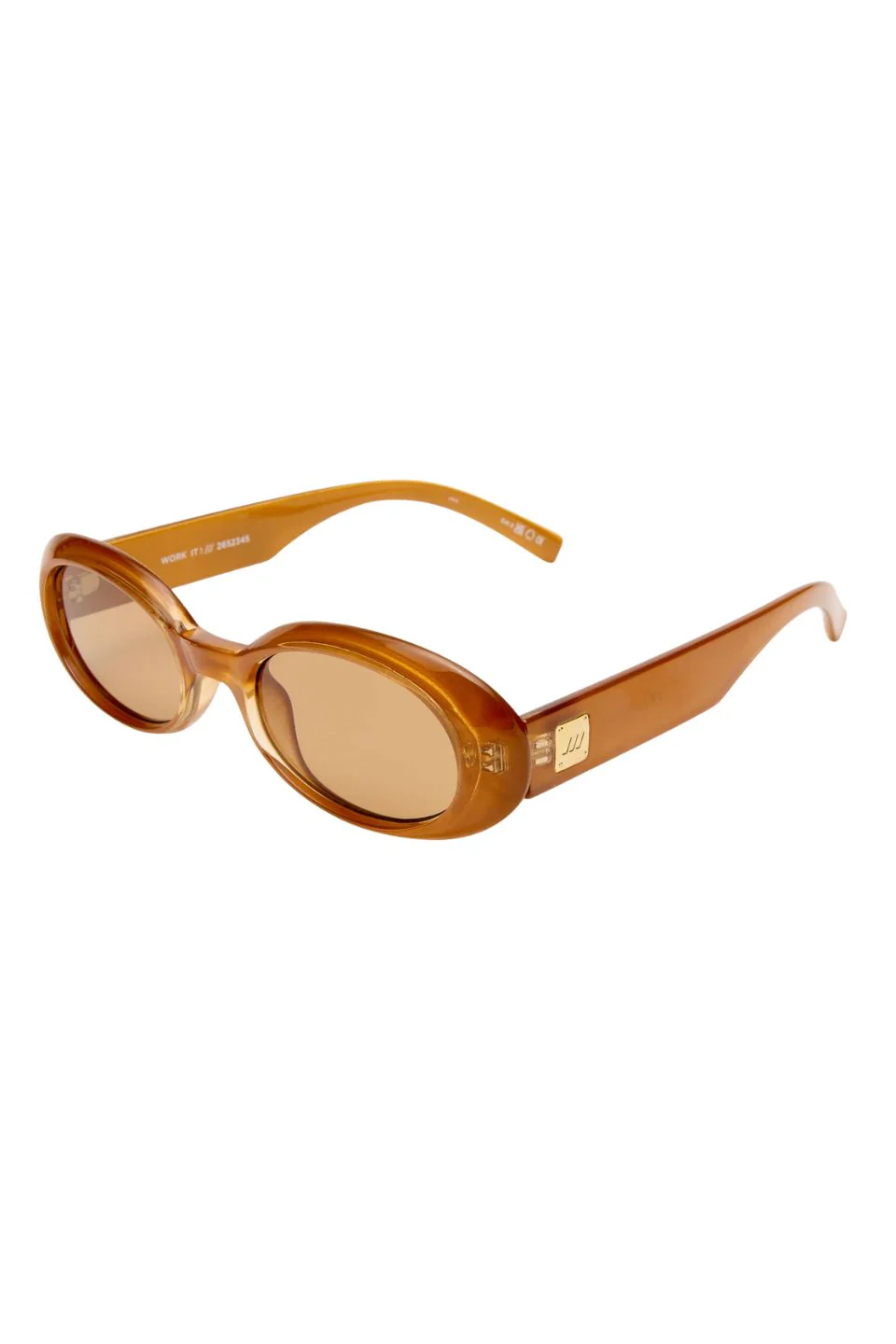 Work It Dark Gold Pearl Round Sunglasses - Image 3