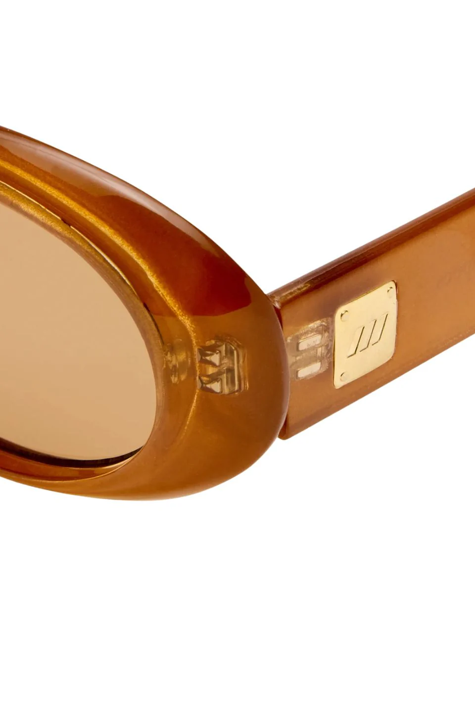 Work It Dark Gold Pearl Round Sunglasses - Image 4