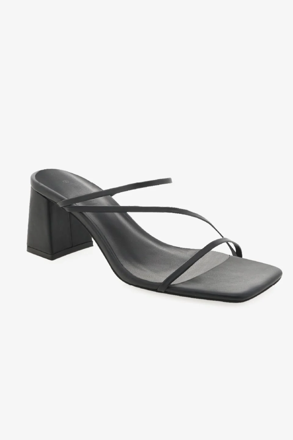 Yazmin Black Strappy Mid Heel - Image 2
