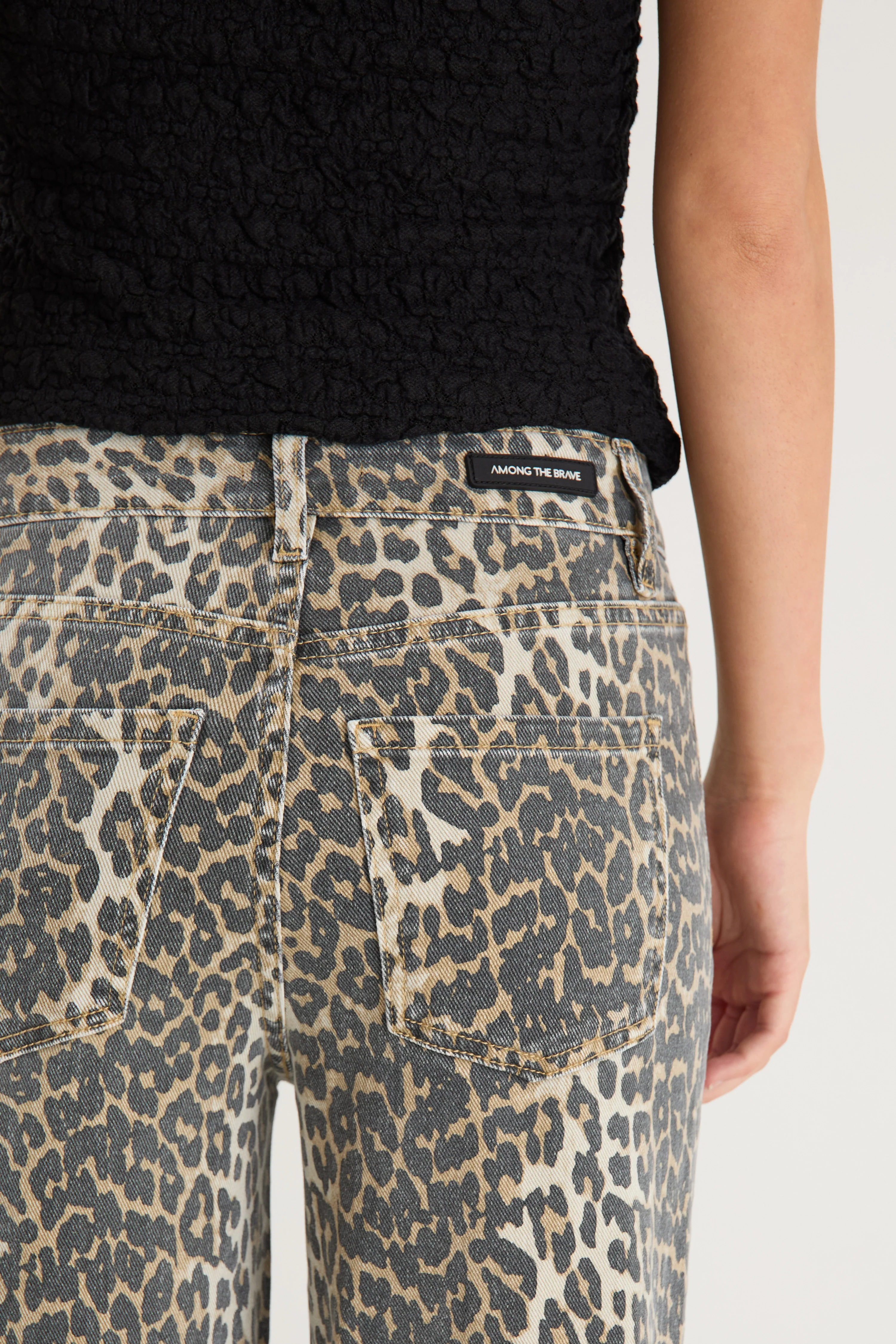 Zoey Leopard High Rise Wide Leg Pocket Jean - Image 5