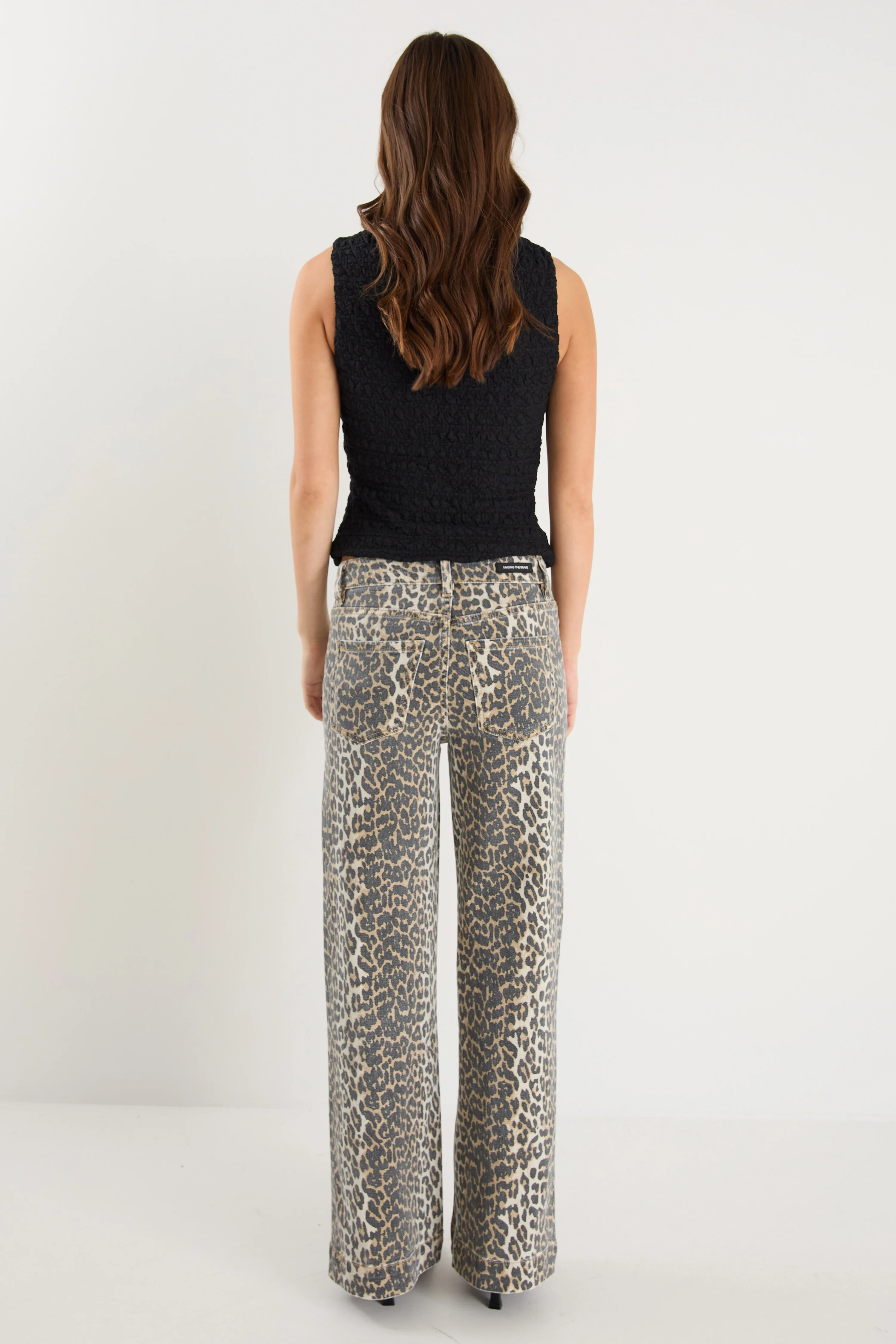 Zoey Leopard High Rise Wide Leg Pocket Jean - Image 6