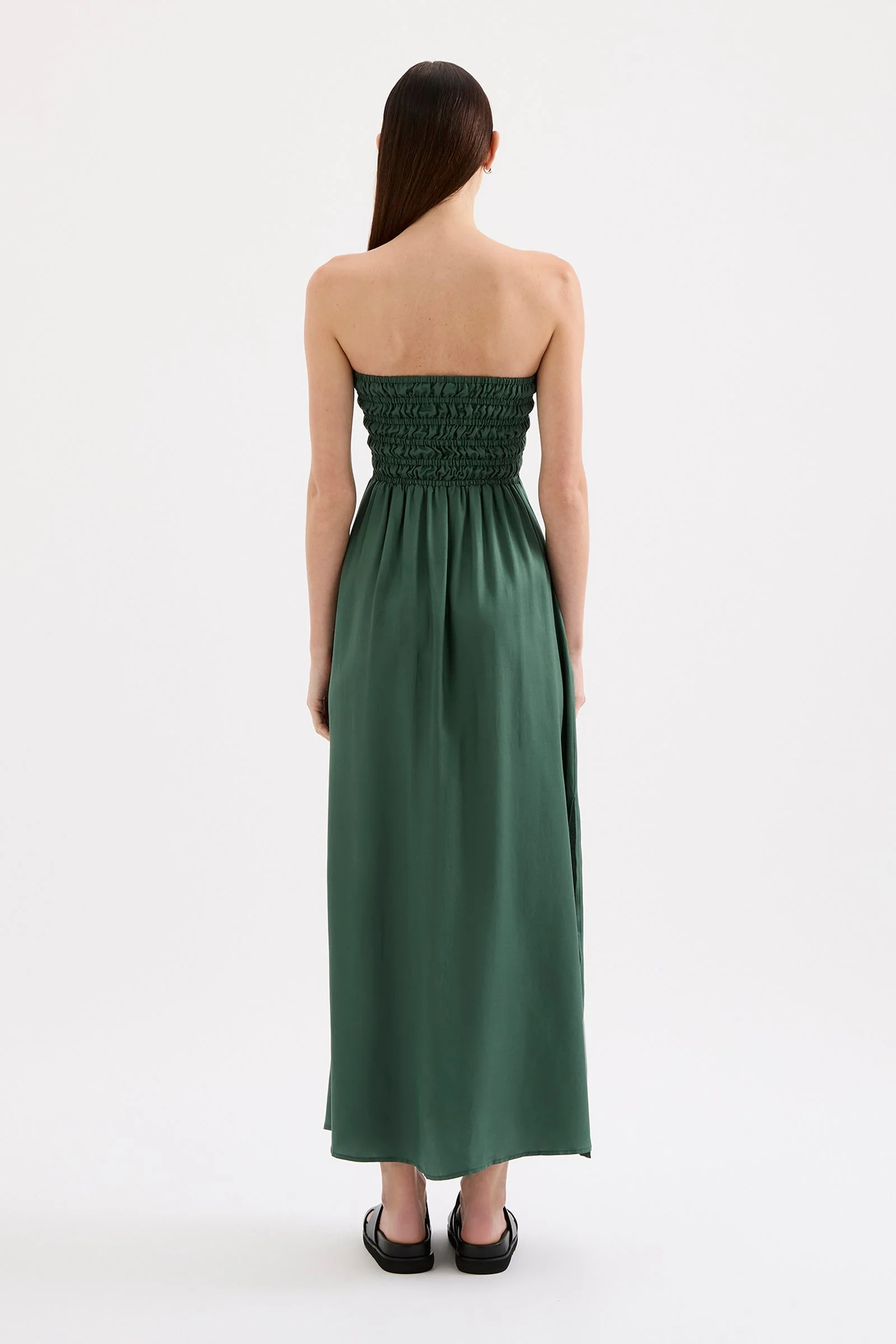 Zuri Emerald Strapless Tencel Maxi Dress - Image 6